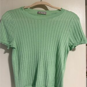 J. Crew Women's Green cashmere Ribbed Tshirt